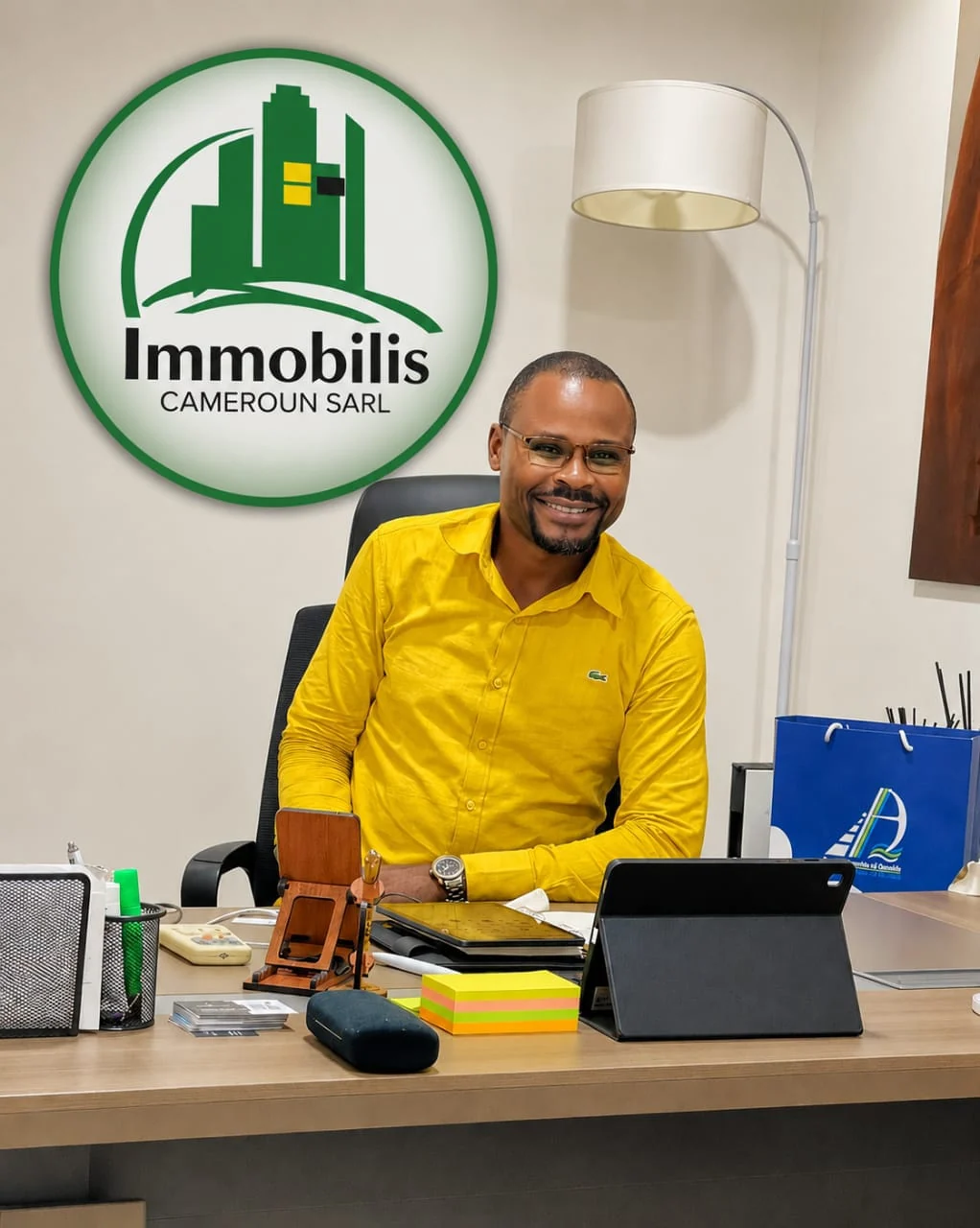 Eric Djam, PDG d’Immobilis Cameroun SARL, dans les bureaux de l’agence